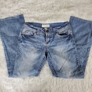 Maurices Light Denim New Boot Jeans Short 3/4